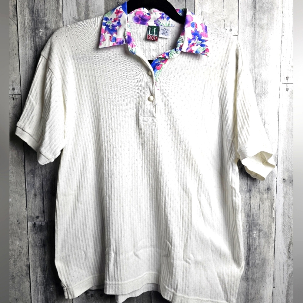 Vintage 80s LL Sport Womens Polo Large